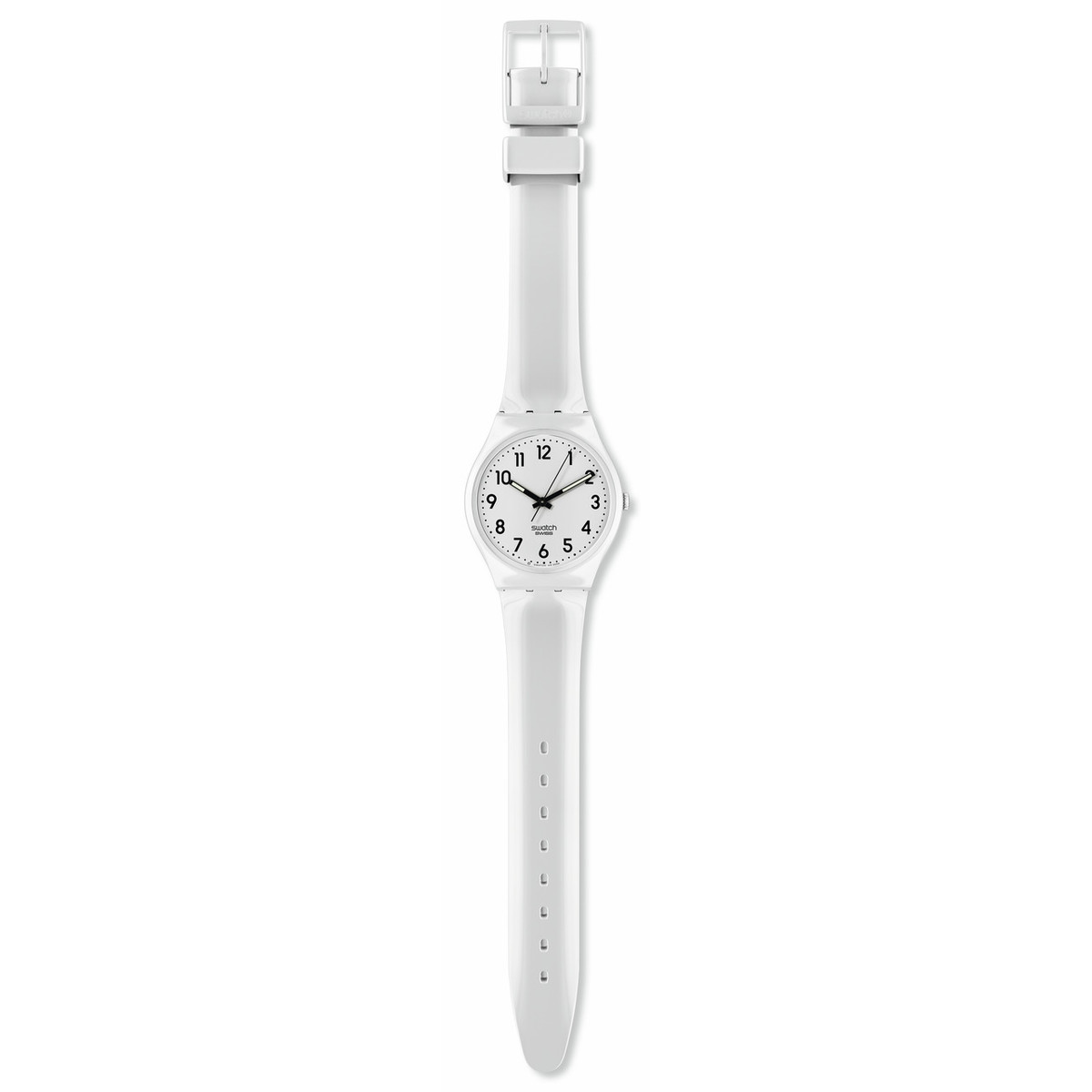 Montre SWATCH Gent biosourced Just white soft homme bracelet silicone blanc - vue D1