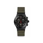 Montre SWATCH New irony By the bonfire chrono homme bracelet tissu vert - vue 1