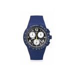 Montre SWATCH Chrono 42 Nothing basic about blue homme bracelet silicone bleu - vue 1