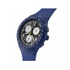 Montre SWATCH Chrono 42 Nothing basic about blue homme bracelet silicone bleu - vue V2