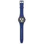 SWATCH Chrono 42 Nothing basic about blue herenhorloge met blauwe siliconen band - weergave D1