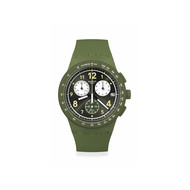 Montre SWATCH Chrono 42 Nothing basic about green homme bracelet silicone vert