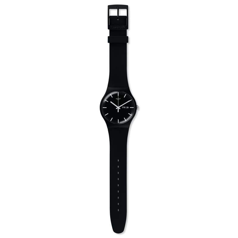 Montre SWATCH New gent biosourced Mono black homme bracelet matériau biosourcé noir - vue D1