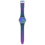 SWATCH New gent Fade to pink biosourced men's watch blue silicone strap - view D1