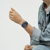 Montre SWATCH New gent Fade to pink biosourced homme bracelet silicone bleu - vue Vporté 2