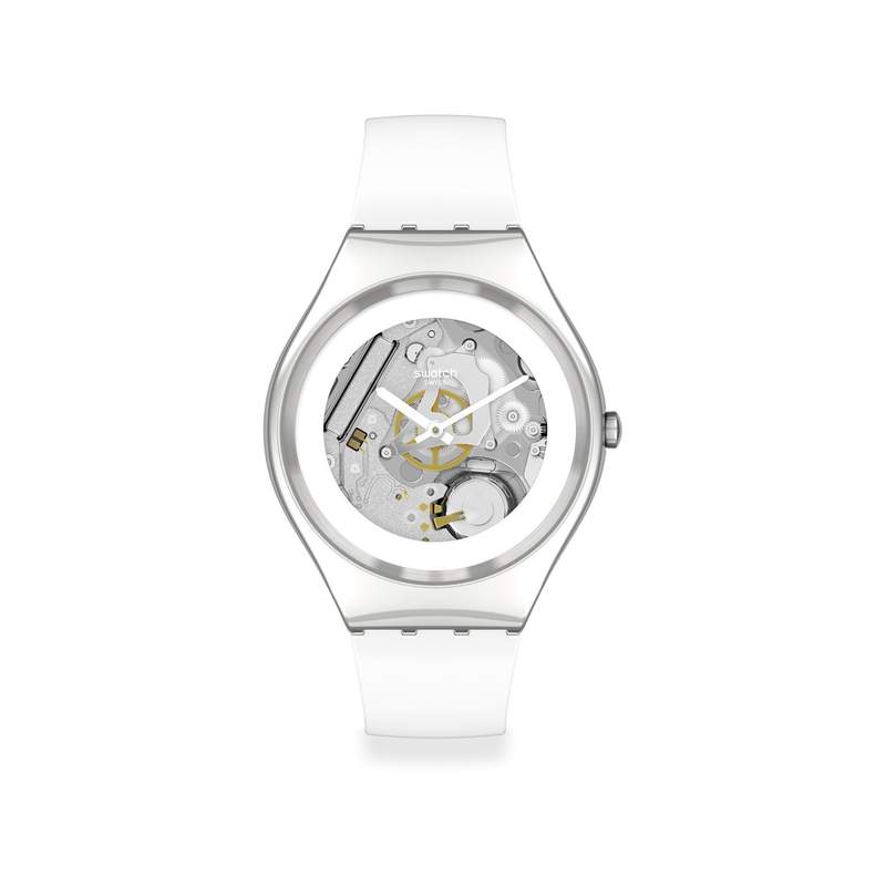Montre SWATCH Skin irony Pure white irony homme bracelet silicone blanc - vue 1