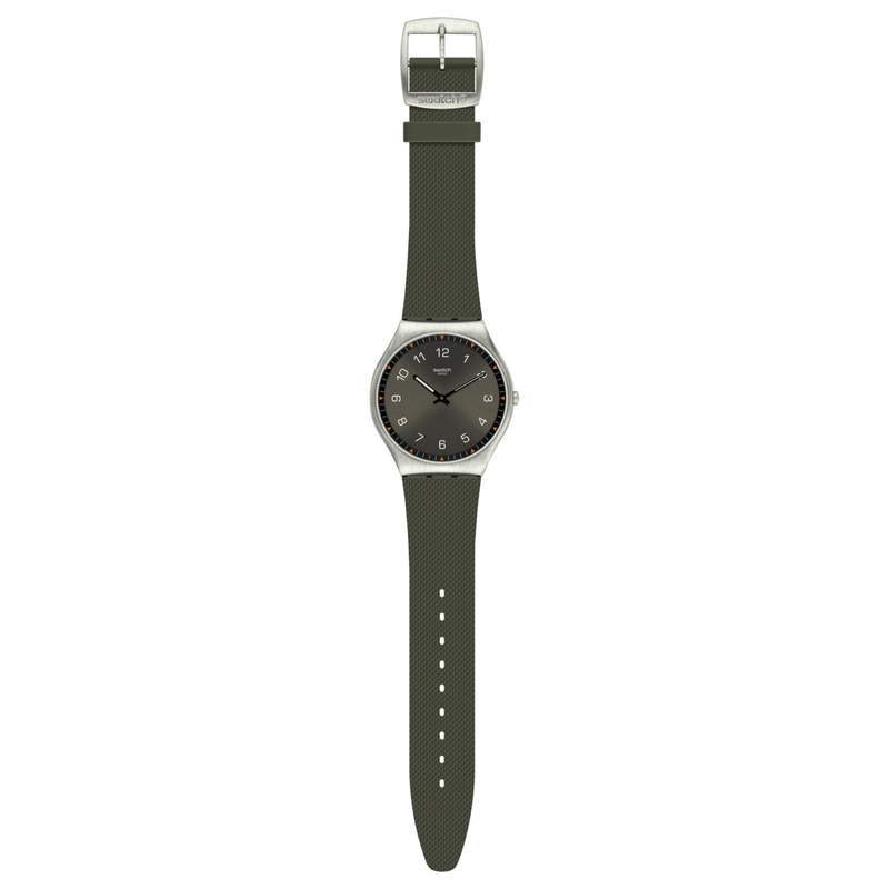 Montre SWATCH Skin irony 42 Skinearth homme bracelet caoutchouc vert - vue D1