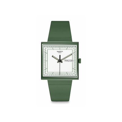 Montre SWATCH Square bioceramic What if green? homme bracelet matériau biosourcé vert - vue 1