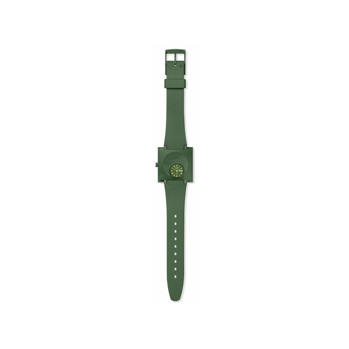 SWATCH Square bioceramic What if green? men's watch with green bio-based material strap - view 3