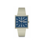 Montre SWATCH Square bioceramic What if beige? homme bracelet matériau biosourcé beige - vue 1