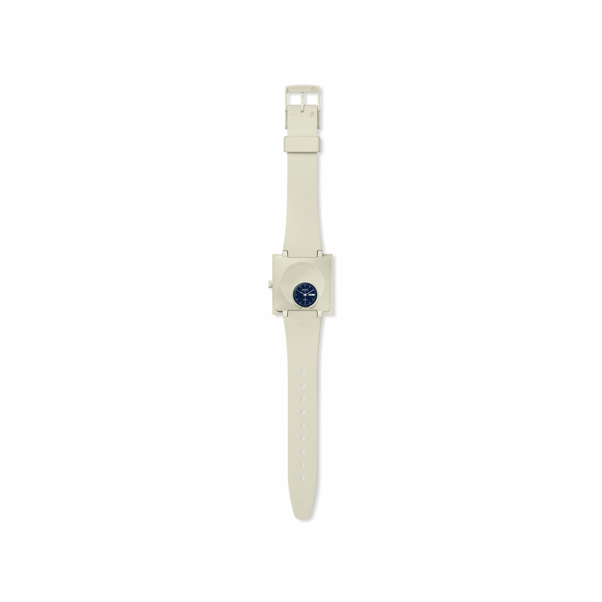 Montre SWATCH Square bioceramic What if beige? homme bracelet matériau biosourcé beige - vue 3