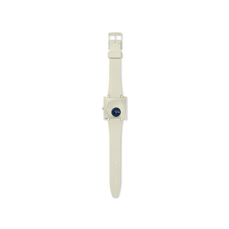Montre SWATCH Square bioceramic What if beige? homme bracelet matériau biosourcé beige - vue 3