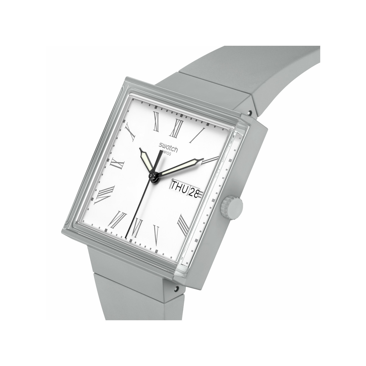 Montre SWATCH Square bioceramic What if gray? homme bracelet matériau biosourcé gris - vue 2