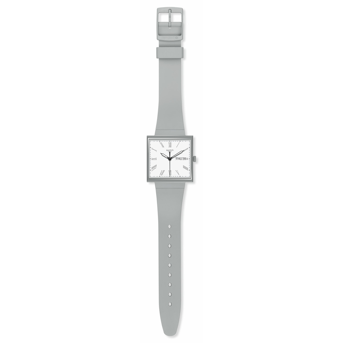 Montre SWATCH Square bioceramic What if gray? homme bracelet matériau biosourcé gris - vue D1