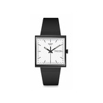 Montre SWATCH Square bioceramic What if black? homme bracelet matériau biosourcé noir - vue 1