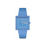 Montre SWATCH Square bioceramic What if sky? homme bracelet matériau biosourcé bleu - vue 1