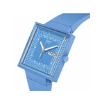 Montre SWATCH Square bioceramic What if sky? homme bracelet matériau biosourcé bleu - vue 2