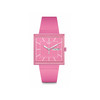 Montre SWATCH Square bioceramic What if rose? homme bracelet matériau biosourcé rose - vue V1