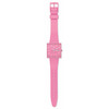 Montre SWATCH Square bioceramic What if rose? homme bracelet matériau biosourcé rose - vue VD1