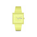 Montre SWATCH Square bioceramic What if lemon? homme bracelet matériau biosourcé jaune - vue 1