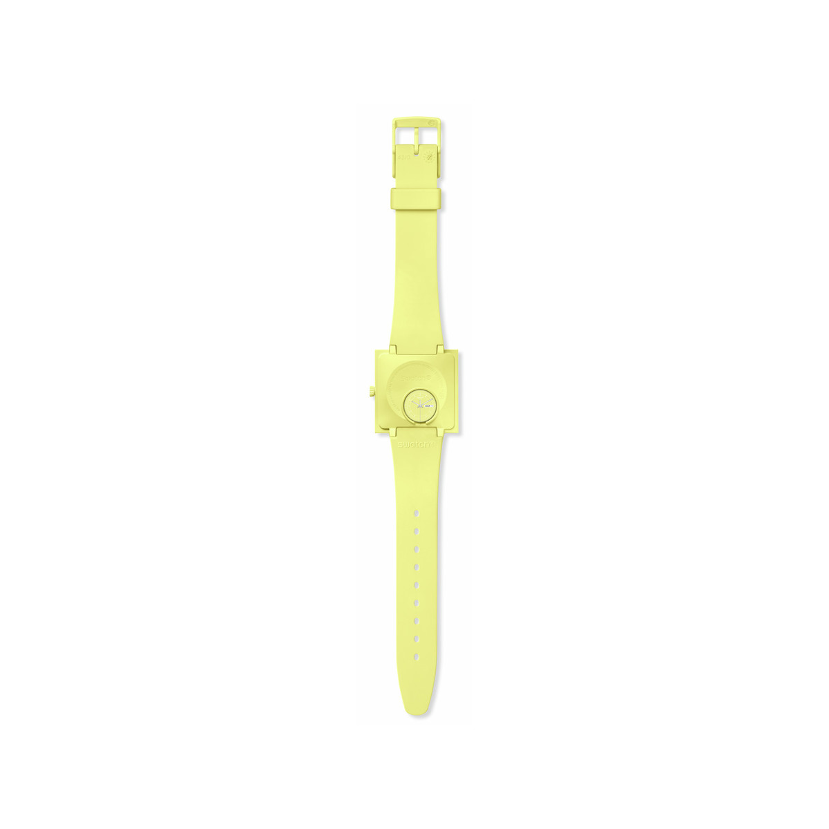 SWATCH Square bioceramic What if lemon? herenhorloge met matte band van biologisch materiaal, geel - afbeelding 3