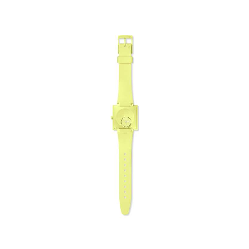 Montre SWATCH Square bioceramic What if lemon? homme bracelet matériau biosourcé jaune - vue 3