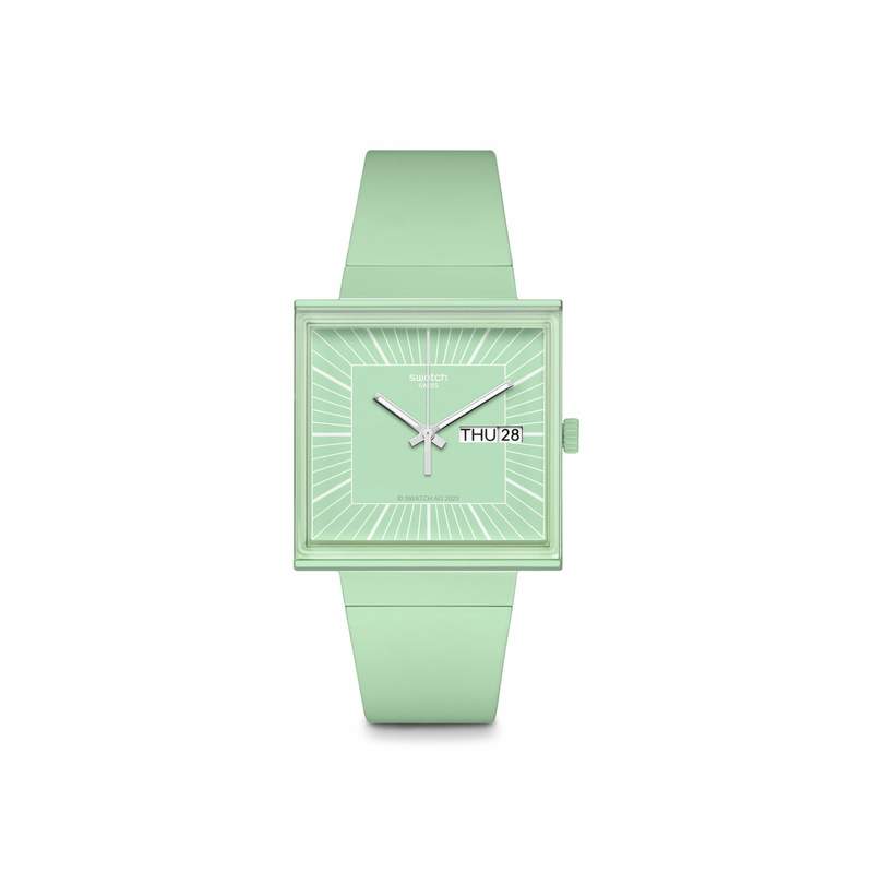 Montre SWATCH Square bioceramic What if mint? homme bracelet matériau biosourcé vert - vue 1