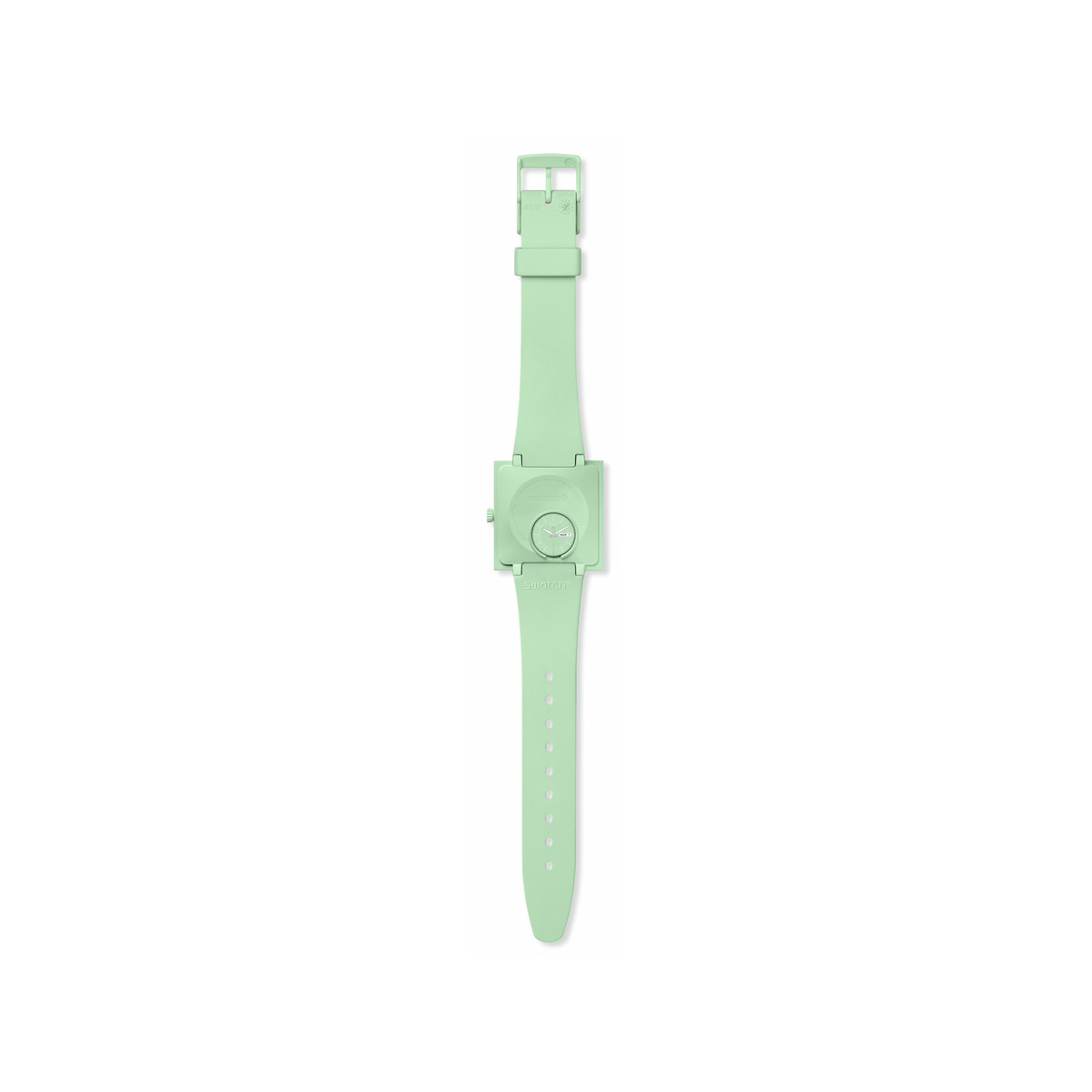 SWATCH Square bioceramic What if mint? men's watch bracelet green bio-sourced material - view 3