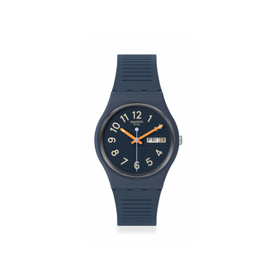 Montre SWATCH Gent biosourced Trendy lines at night homme bracelet silicone bleu - vue 1