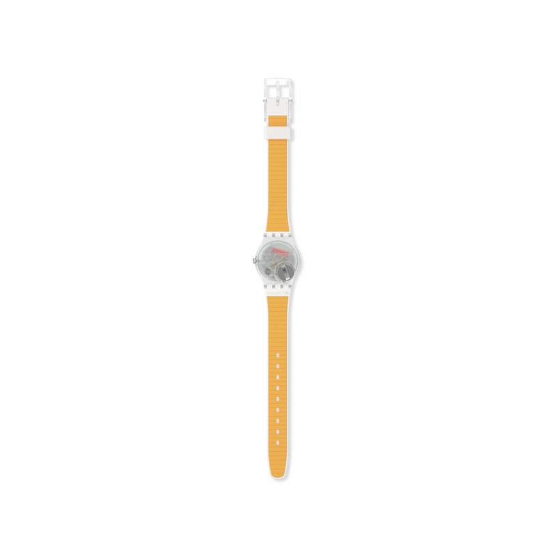 Montre SWATCH Lady The gold within you femme bracelet silicone blanc - vue 3