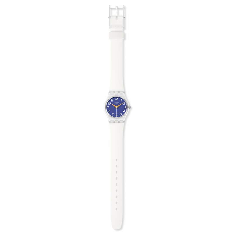 Montre SWATCH Lady The gold within you femme bracelet silicone blanc - vue D1