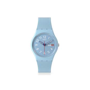 Horloge SWATCH Gent biosourced Trendy lijnen in de lucht man siliconen armband blauw