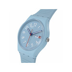 Montre SWATCH Gent biosourced Trendy lines in the sky homme bracelet silicone bleu - vue 2