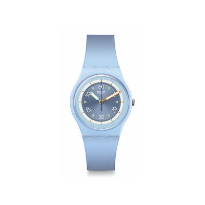 Montre SWATCH Gent bioceramic Frozen waterfall homme bracelet silicone bleu - vue 1