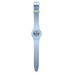 SWATCH Gent bioceramic Frozen waterfall men's watch blue silicone strap - view D1