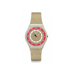Montre SWATCH Skin classic bioceramic Coral dunes homme bracelet textile beige - vue 1