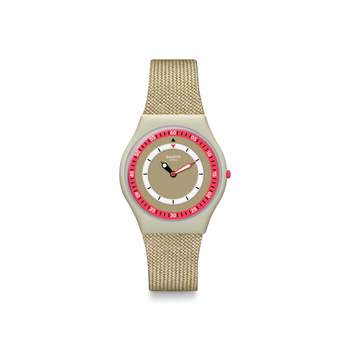 Montre SWATCH Skin classic bioceramic Coral dunes homme bracelet textile beige