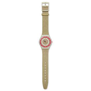 Montre SWATCH Skin classic bioceramic Coral dunes homme bracelet textile beige