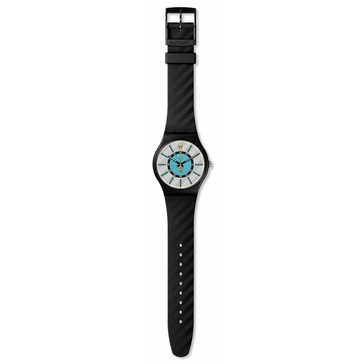 Montre SWATCH New gent bioceramic Good to corp homme bracelet silicone noir - vue D1