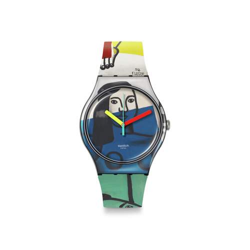 Watch SWATCH New gent bioceramic Leger's two women holding flowers man silicone bracelet multicolor