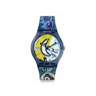 Montre SWATCH New gent bioceramic Chagall's blue circus homme bracelet silicone bleu
