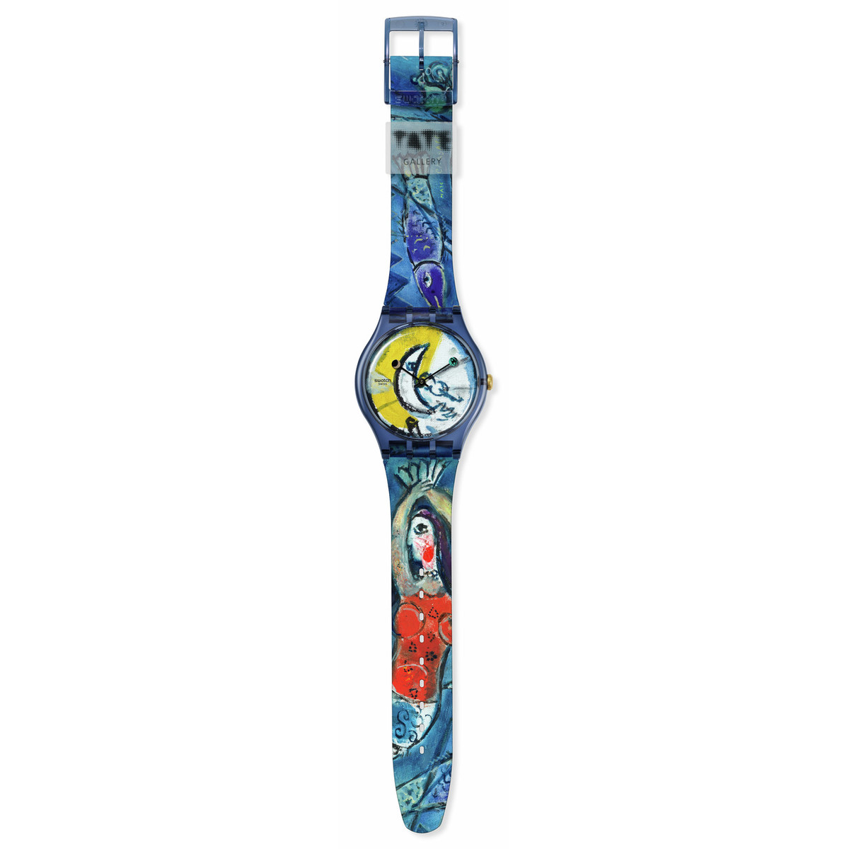 Montre SWATCH New gent bioceramic Chagall's blue circus homme bracelet silicone bleu - vue D1