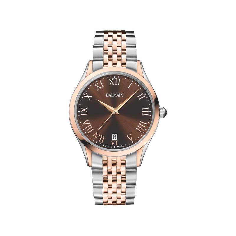 Montre BALMAIN tradition homme bracelet acier inoxydable bicolore rose - vue 1