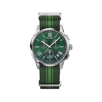 BALMAIN downtown herenhorloge kaki groen textielband