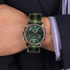 Montre BALMAIN downtown homme bracelet textile vert kaki - vue Vporté 2