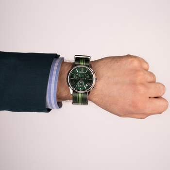 BALMAIN downtown herenhorloge kaki groen textielband