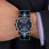 Montre BALMAIN downtown homme bracelet textile bleu ciel - vue Vporté 2