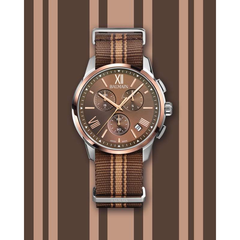 Montre BALMAIN downtown homme bracelet textile marron - vue D2