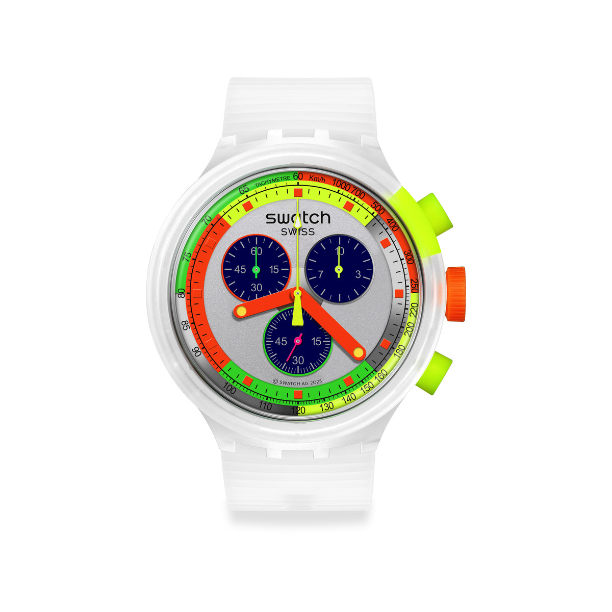 Montre SWATCH homme bracelet silicone transparent