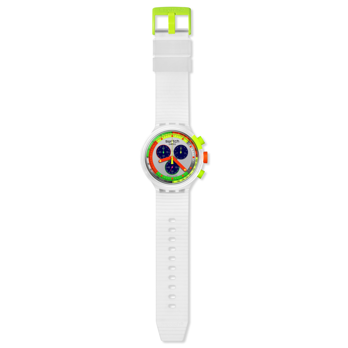 Montre SWATCH homme bracelet silicone transparent - vue D1